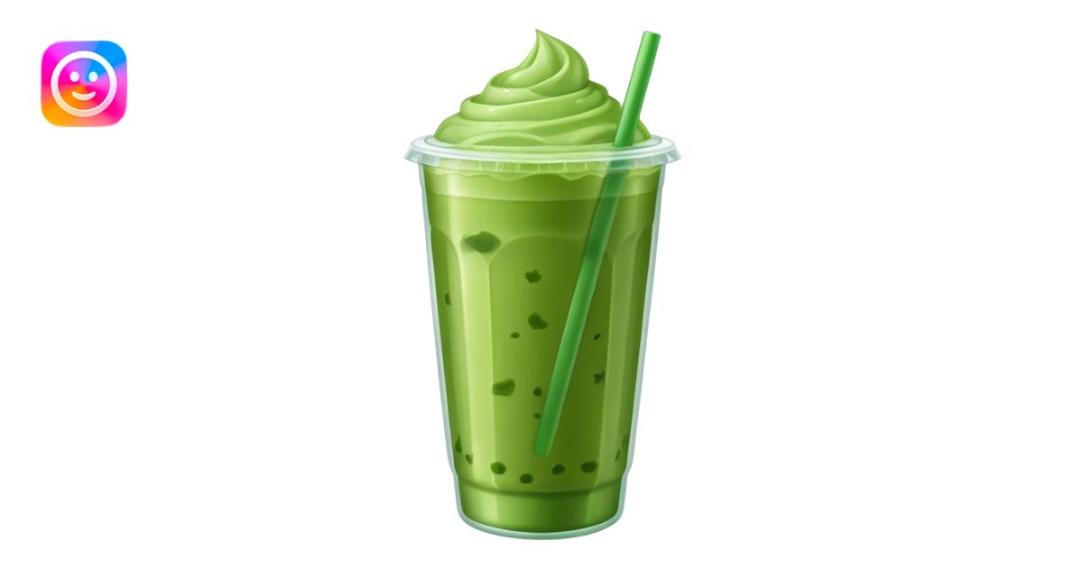 realistic green iced matcha drink to go drink emoji | AI Emoji Generator