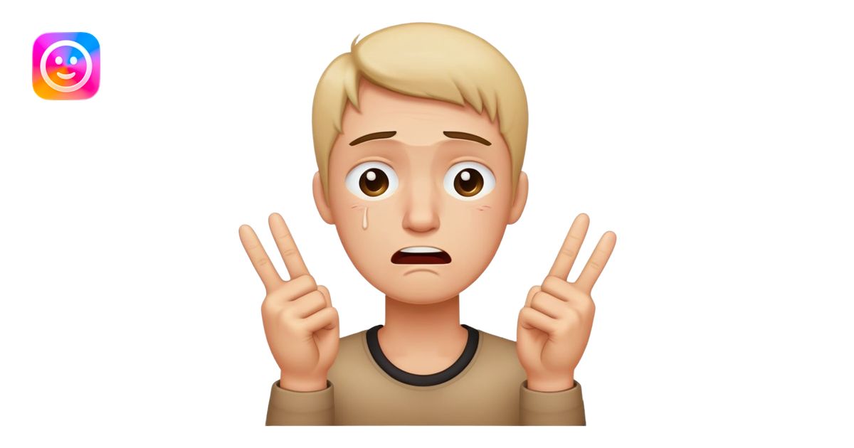 Crying emoji with two middle fingers emoji | AI Emoji Generator