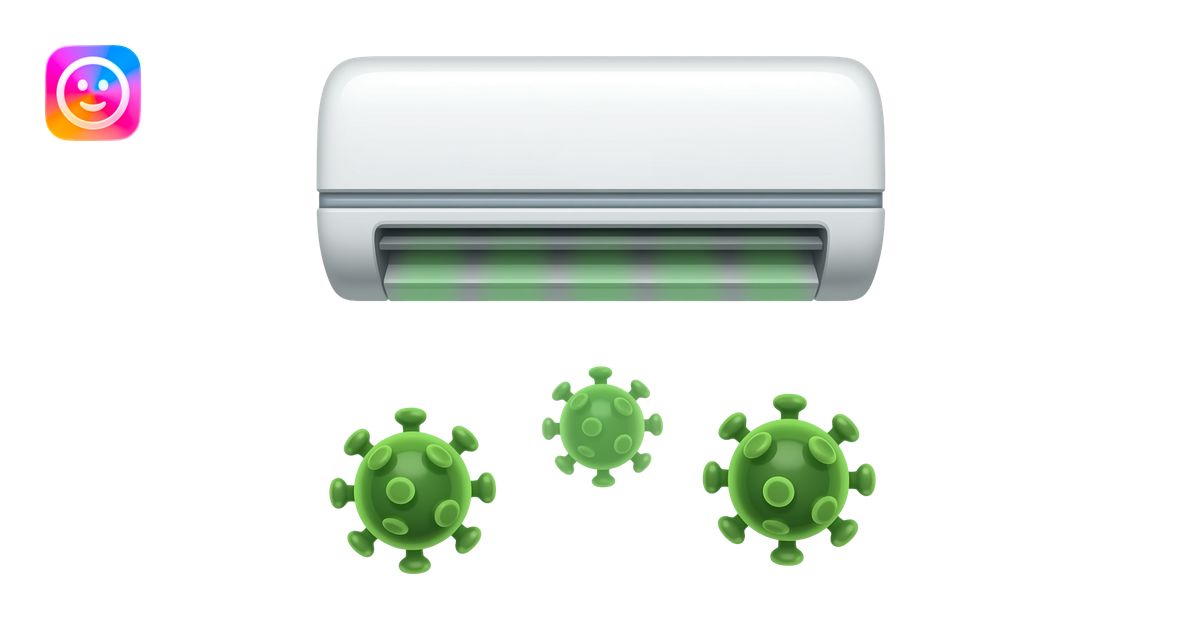 air-conditioner with green toxic air and microbe emoji | AI Emoji Generator