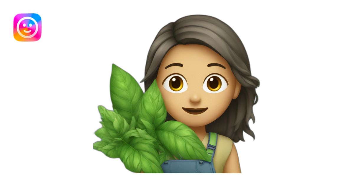 jeune fille entourée de plantes emoji | AI Emoji Generator
