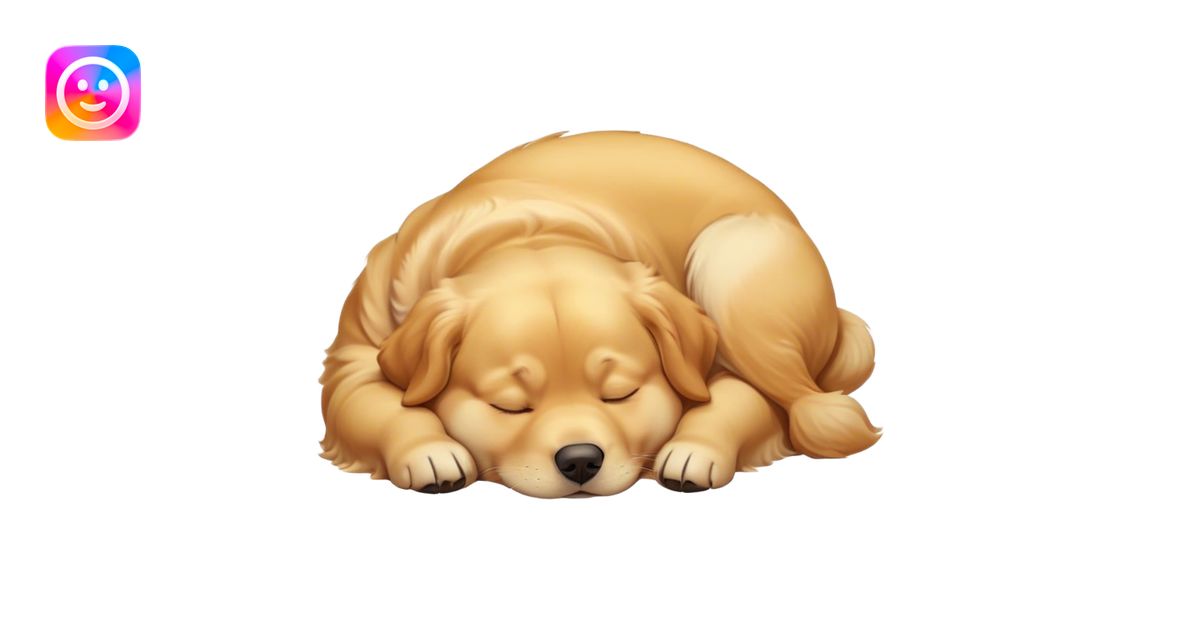 Cinematic Meme-Worthy Chubby Sleeping Golden Retriever Portrait Emoji ...