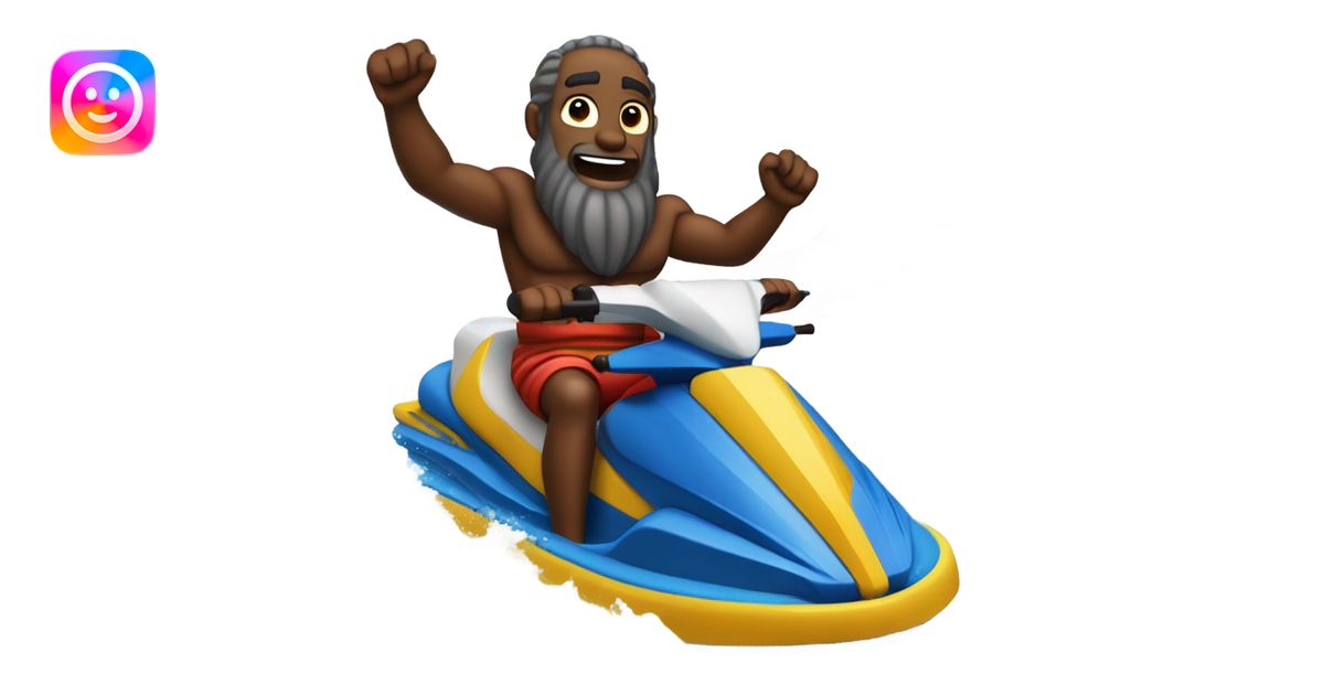 Moses on a jet ski in the middle of the parted Red Sea emoji | AI Emoji ...