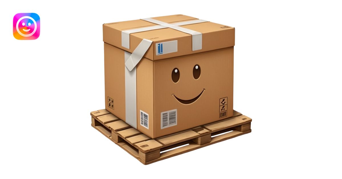 a shipping box on a shipping pallet emoji | AI Emoji Generator
