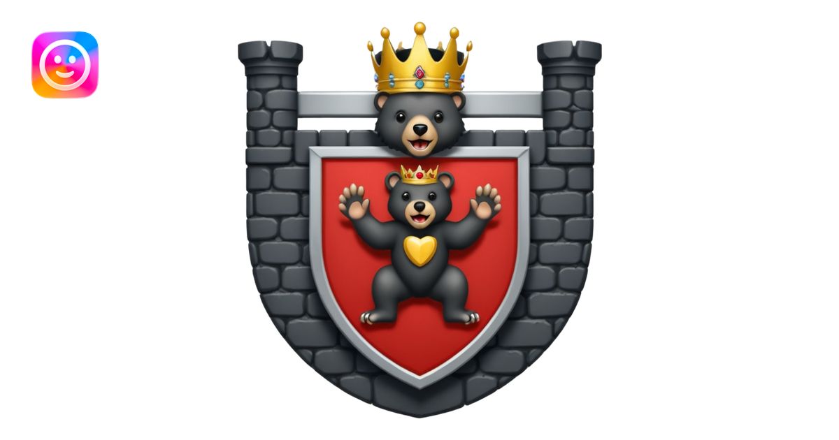 The coat of arms shows on a silver (white) shield, a black bear rampant ...
