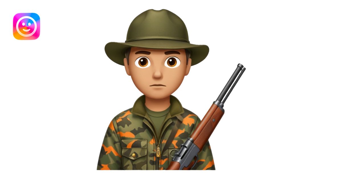 Hunter with shotgun emoji | AI Emoji Generator
