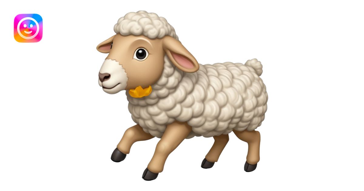 High resolution of A running sheep emoji | AI Emoji Generator