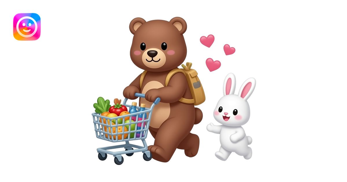 Use this example and create a GIF of brown bear traveling with cute ...