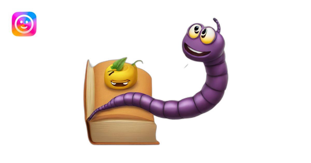 worm and book emoji | AI Emoji Generator