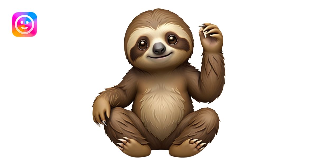 cinematic-sloth-realistic-full-body-sitting-emoji,-long-curved-claws ...