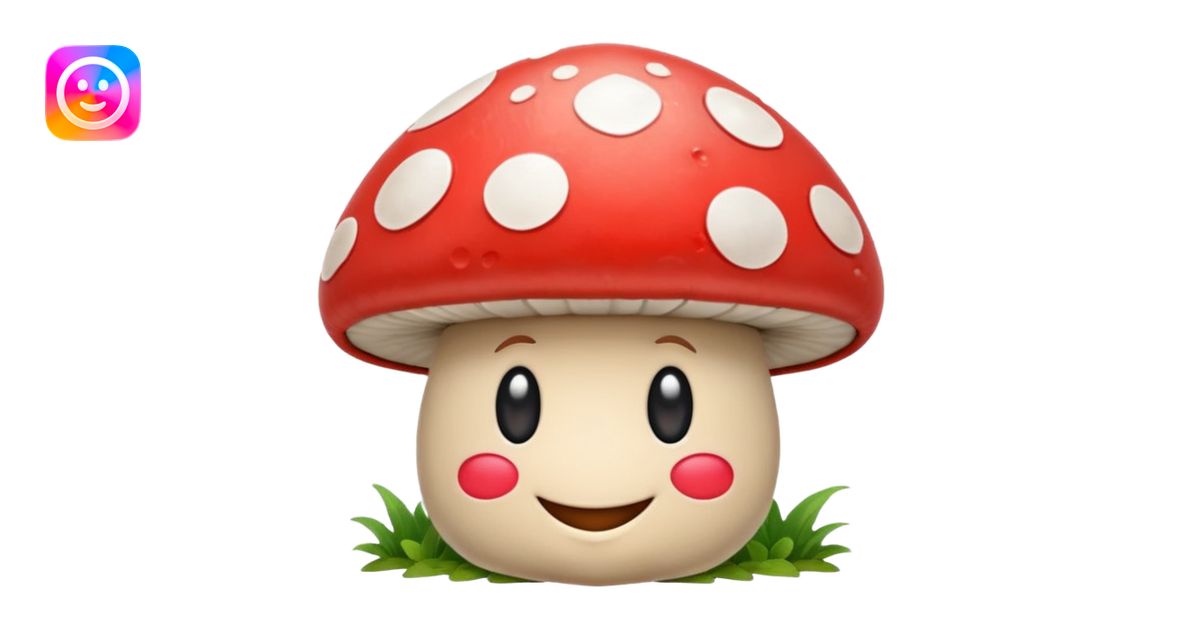 Broken heart emoji next to smiling mushroom emoji | AI Emoji Generator