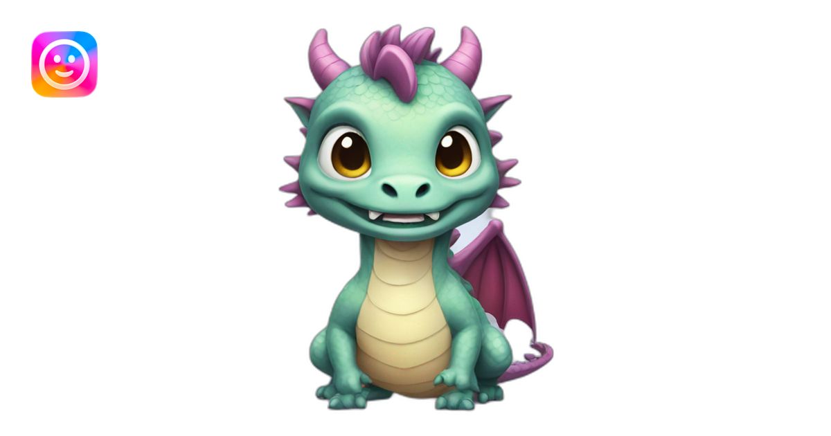 cute pretty dragon goast emoji | AI Emoji Generator