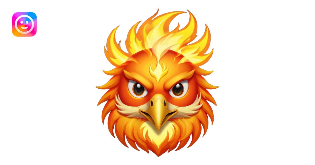 Phoenix force from marvel in a shape of flame bird face to screen emoji ...