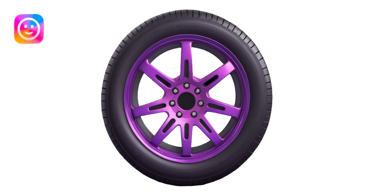 Make a tire emoji that looks exactly like the reference image, in iOS ...