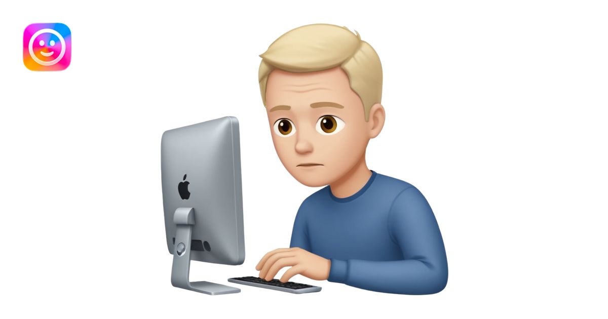 a white man passes test on computer emoji | AI Emoji Generator