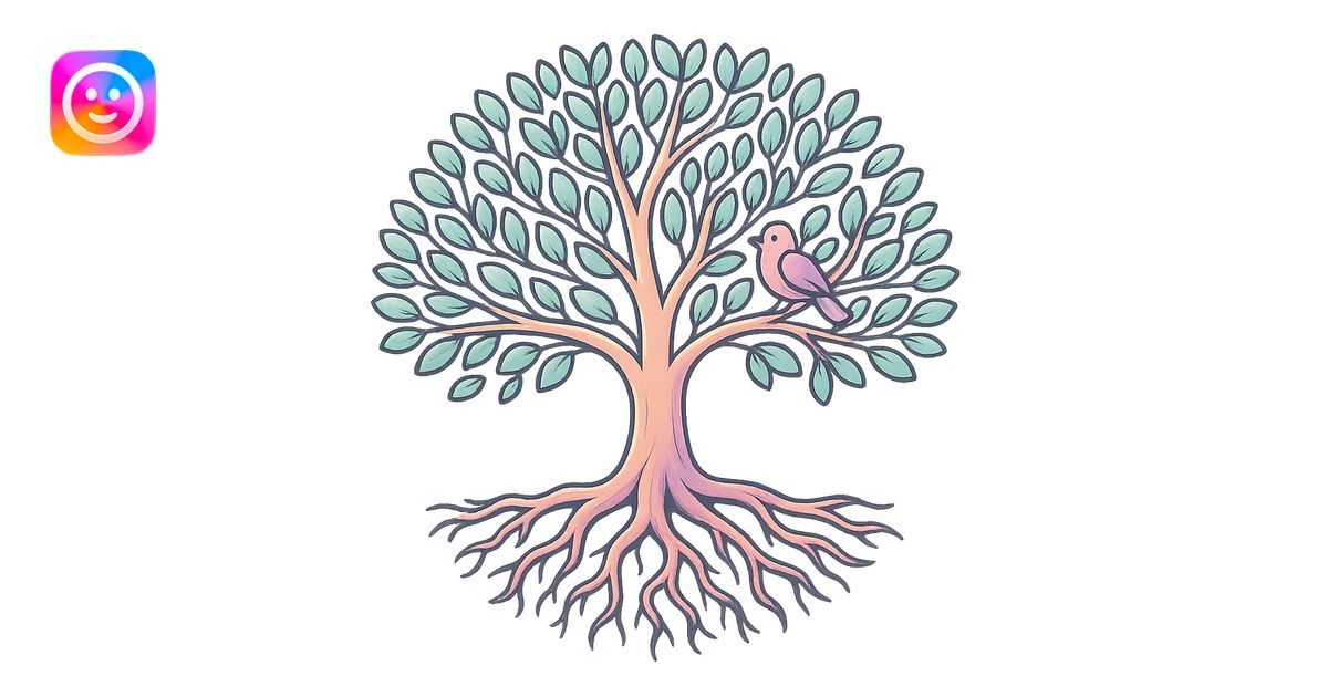 Create a more volumetric tree symbolizing family history and a ...