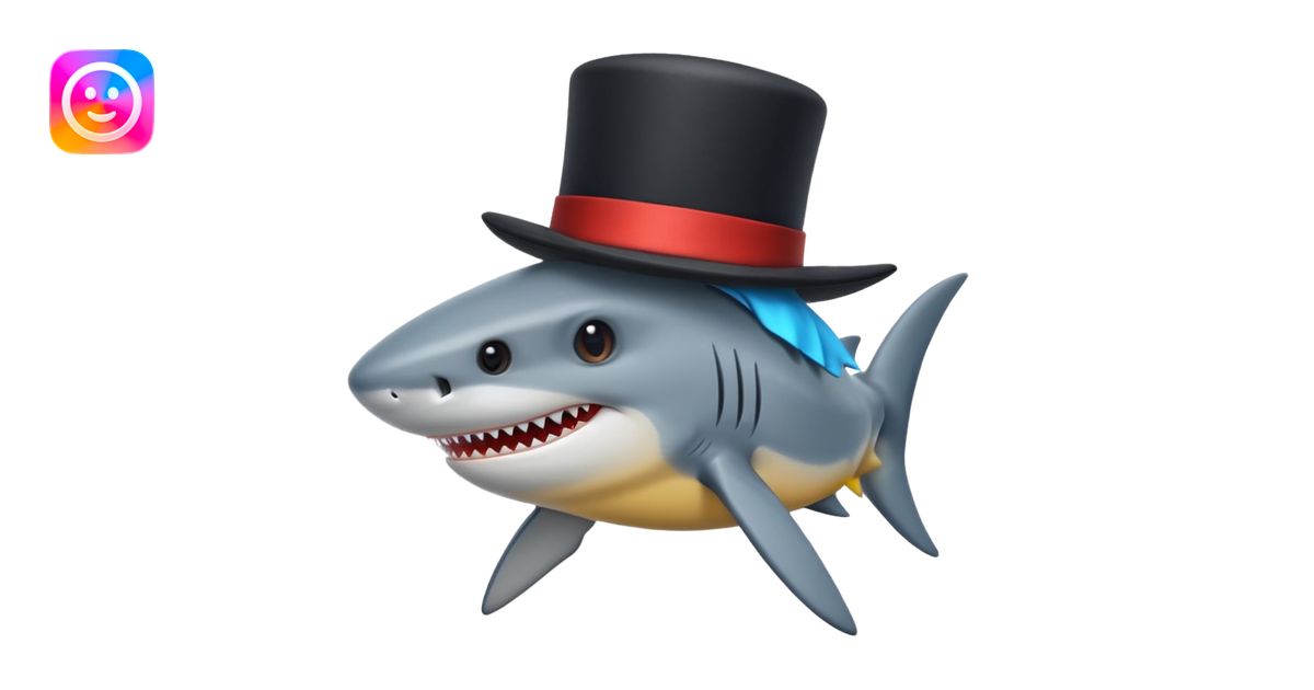 Shark with a top hat emoji | AI Emoji Generator