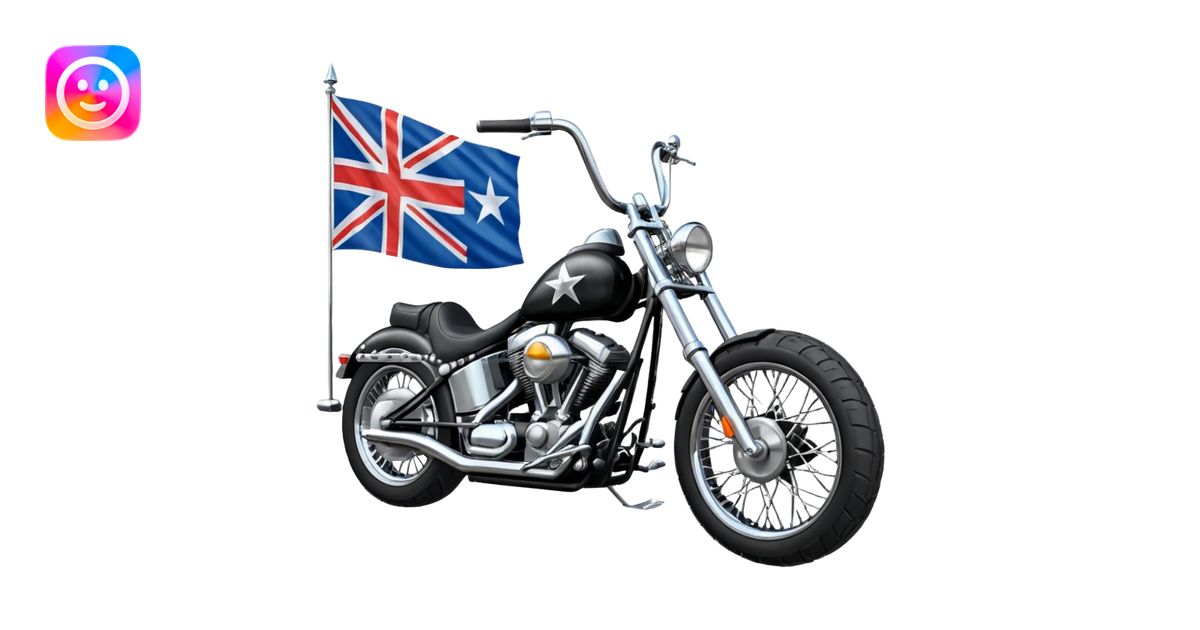 easy rider chopper motorcycle with southern cross flag on tank. facing ...