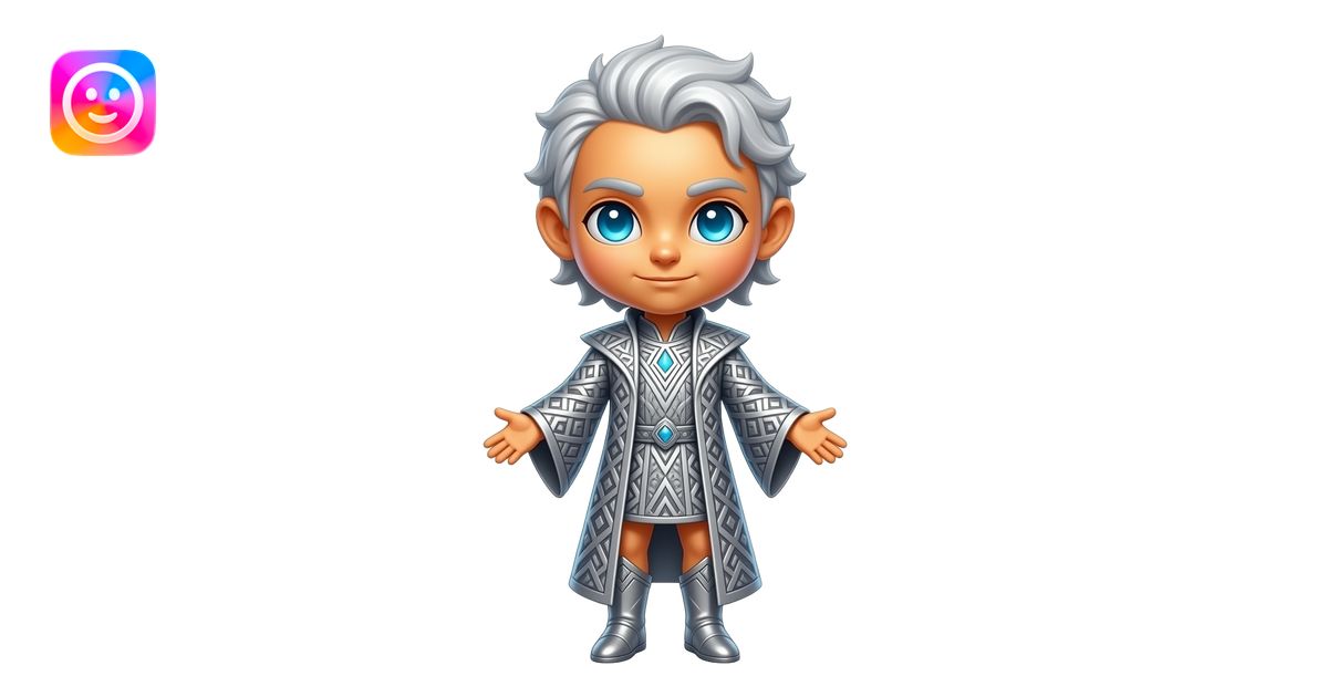 A full-body Marivex entity with a giant head, tiny body, pearlescent ...