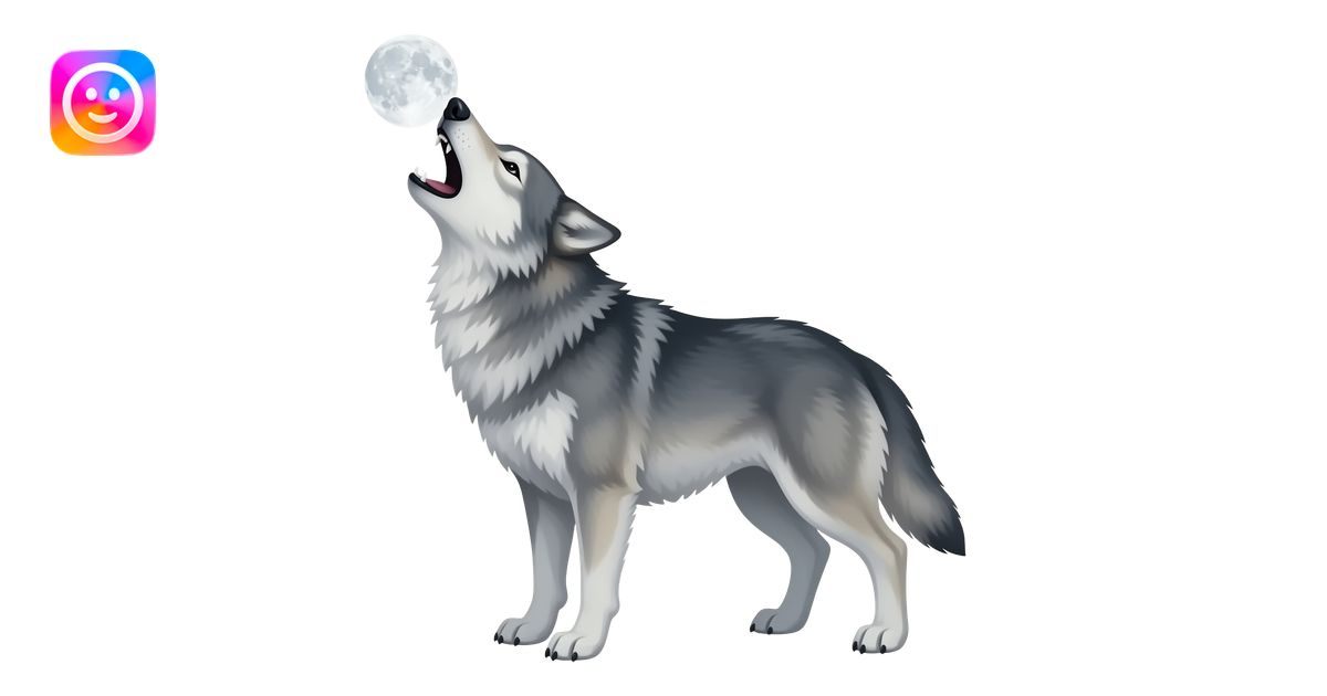 lobo luna aullando emoji | AI Emoji Generator