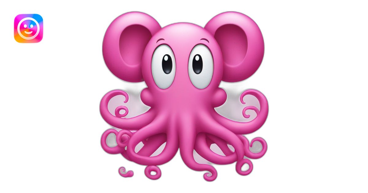 Micky mouse as a pink octopus emoji | AI Emoji Generator