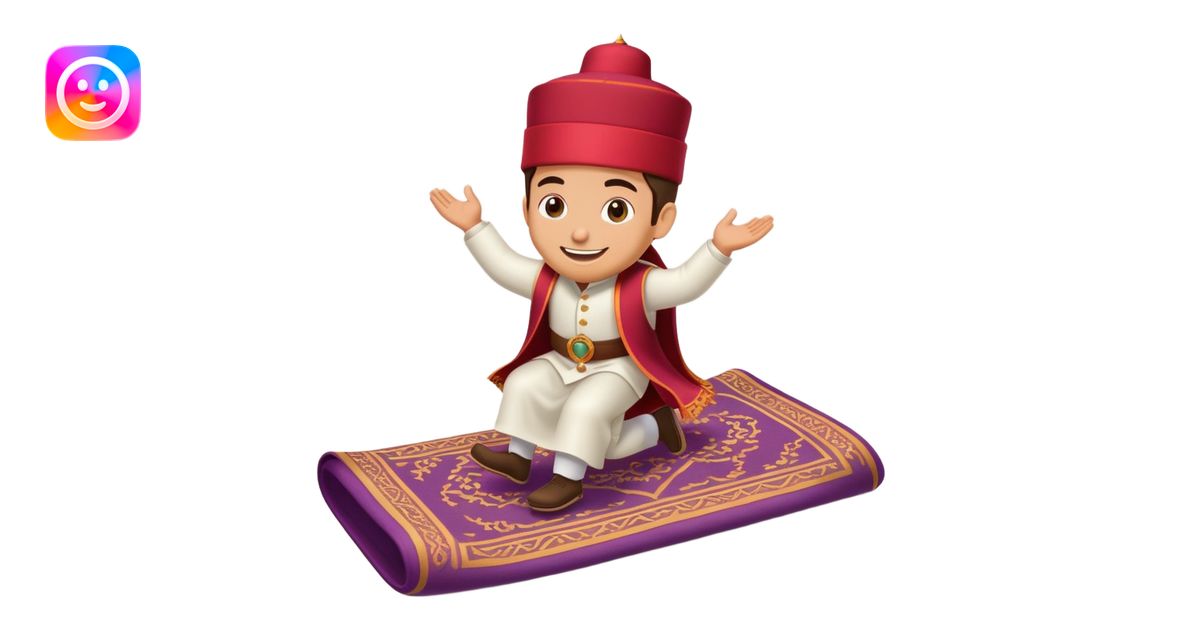 person riding a magic carpet emoji | AI Emoji Generator