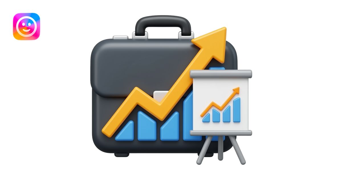 Create a premium 3D emoji icon representing Management and Business ...