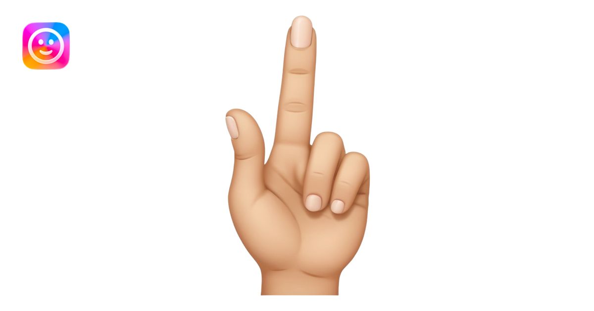 A hand with only the thumb pointy and middle finger raised emoji | AI ...