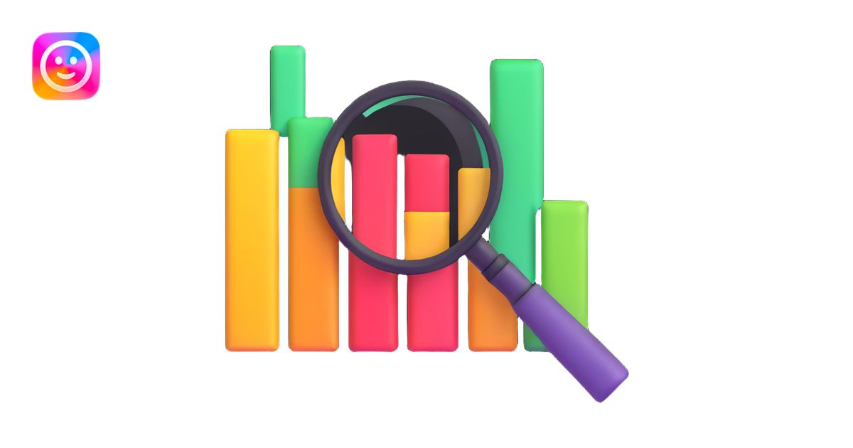 data science emoji featuring a bar chart and magnifying glass emoji ...