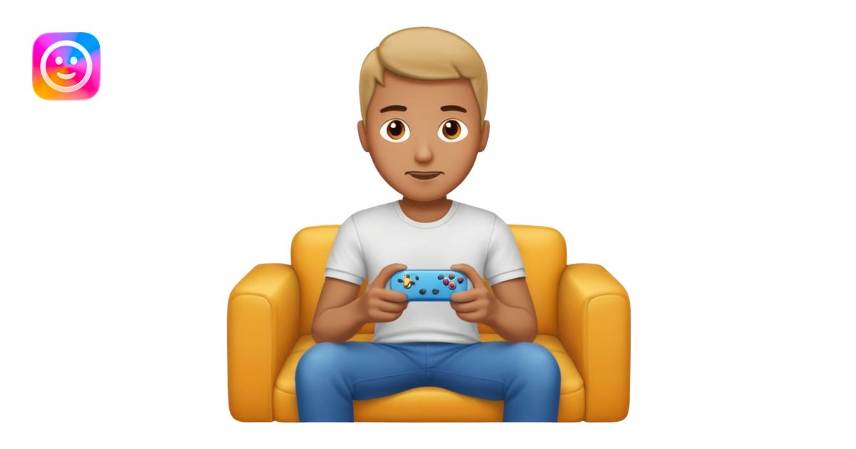 man playing video games on a sofa emoji | AI Emoji Generator
