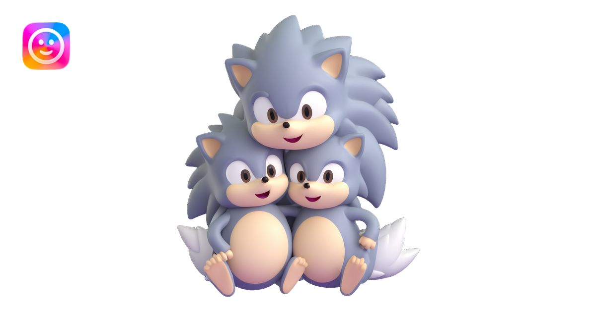 Baby Sonic the Hedgehog and baby Silver the Hedgehog together emoji ...