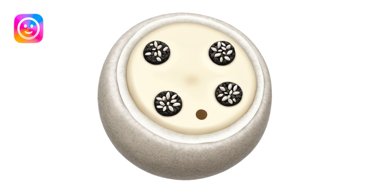 small glutinous rice flour balls with black sesame insdie emoji | AI ...