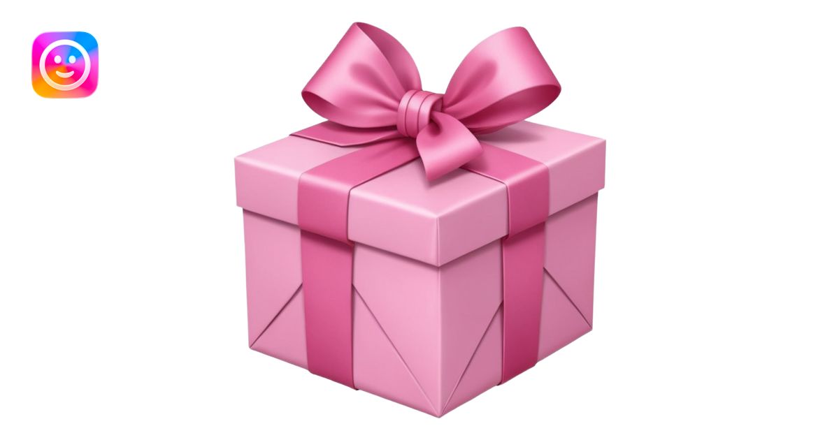 obsequio de cumpleaños con envoltura rosa emoji | AI Emoji Generator
