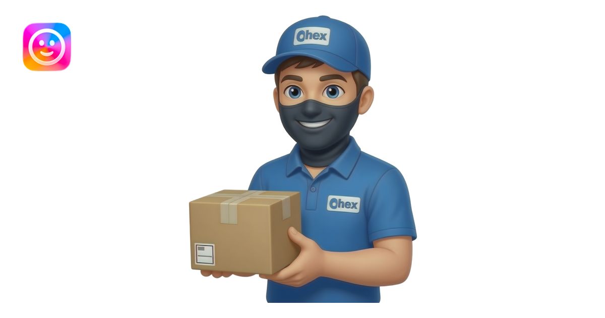 The courier is a scammer in a balaclava emoji | AI Emoji Generator
