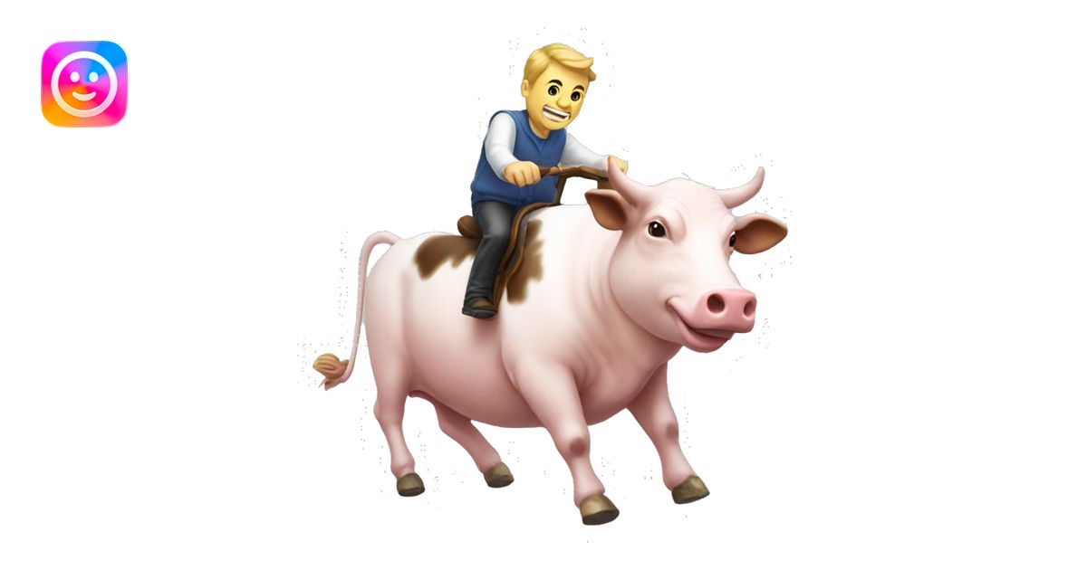 cow riding pig emoji | AI Emoji Generator