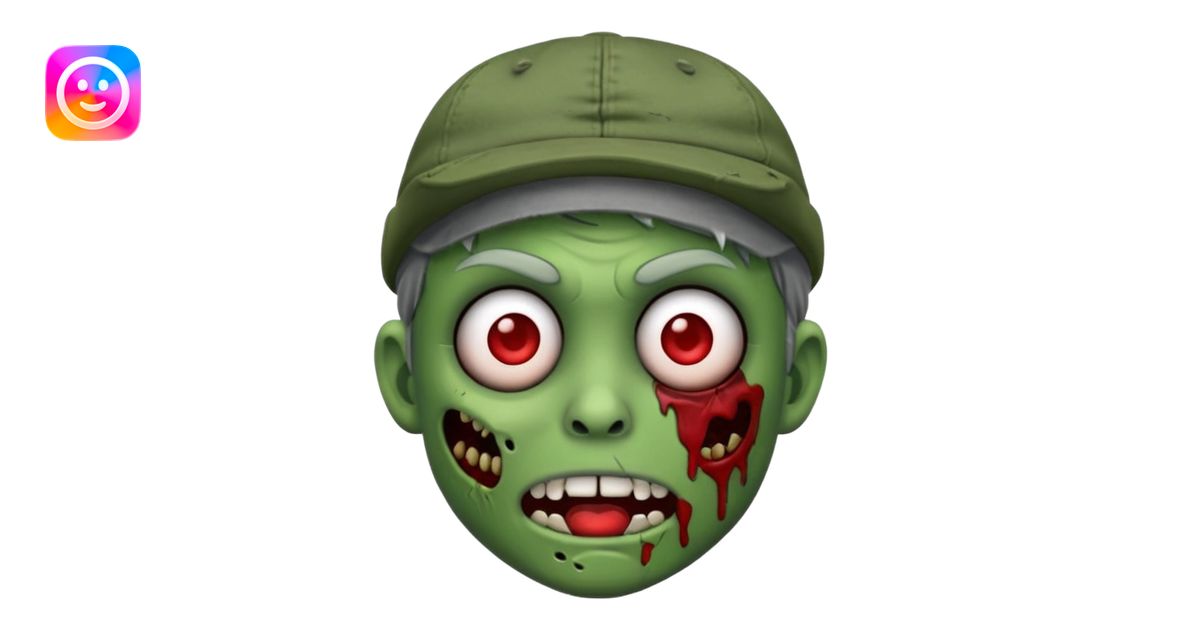 Create a zombie emoji with a cap emoji | AI Emoji Generator