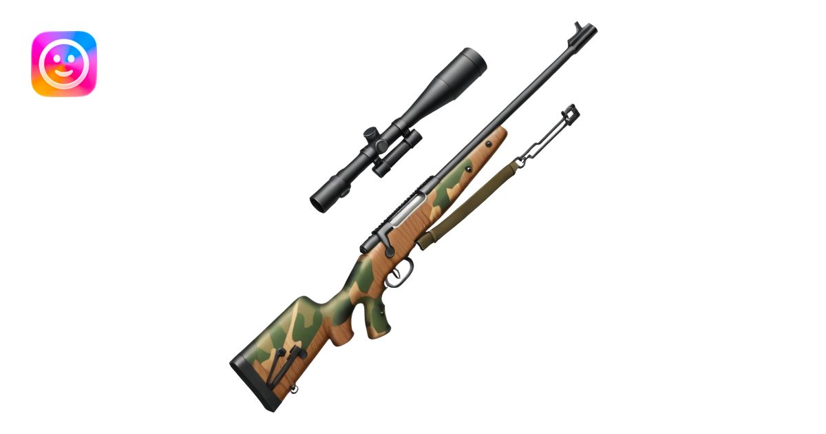 deer hunting bolt action rifle with a scope and sling emoji | AI Emoji ...