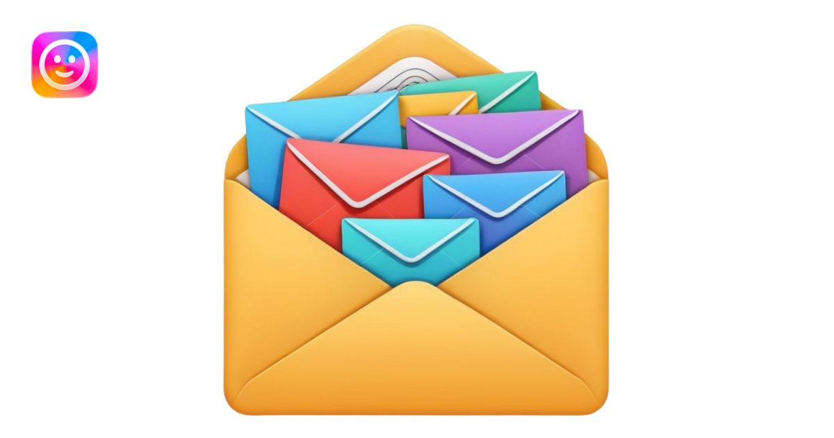 an email evelop with datas and charts around emoji | AI Emoji Generator