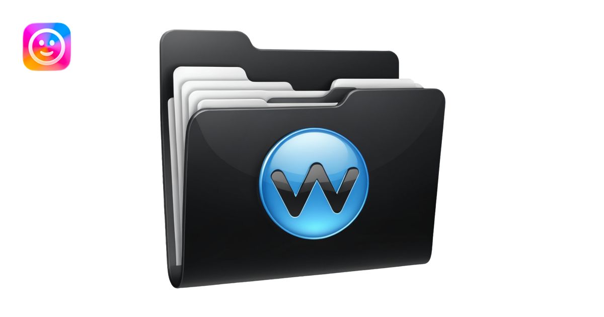 computer folder icon black with text 