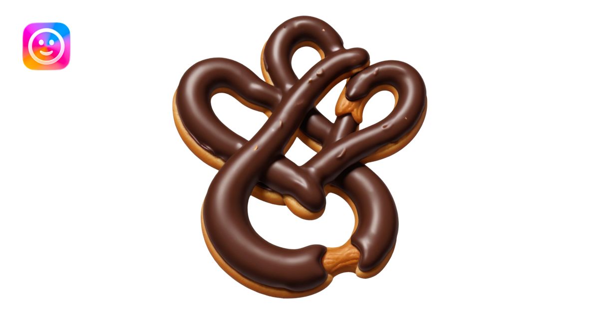 chocolate dipped pretzels with dark chocolate drizzle emoji | AI Emoji ...