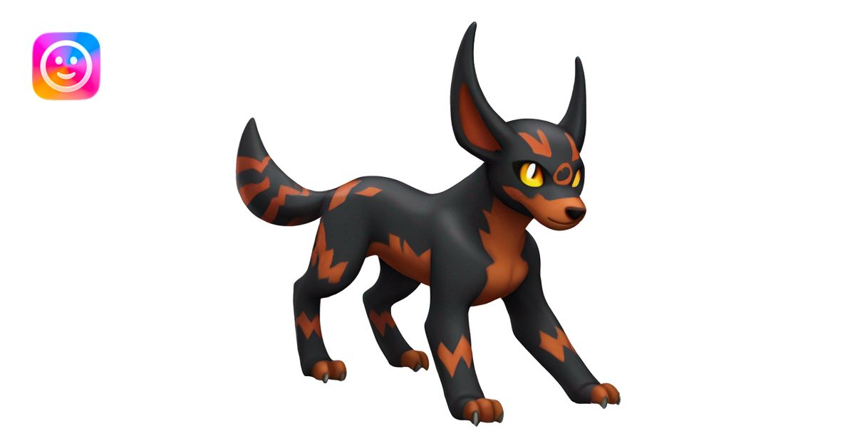 Cool Edgy Houndoom-Litten Fakémon Digimon with Edgy markings, full body ...
