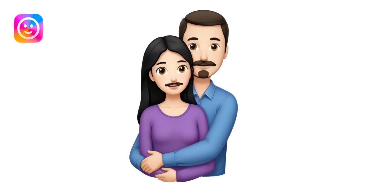 Tall white man with thin dark brown hair mustache and goatee, hugging a ...