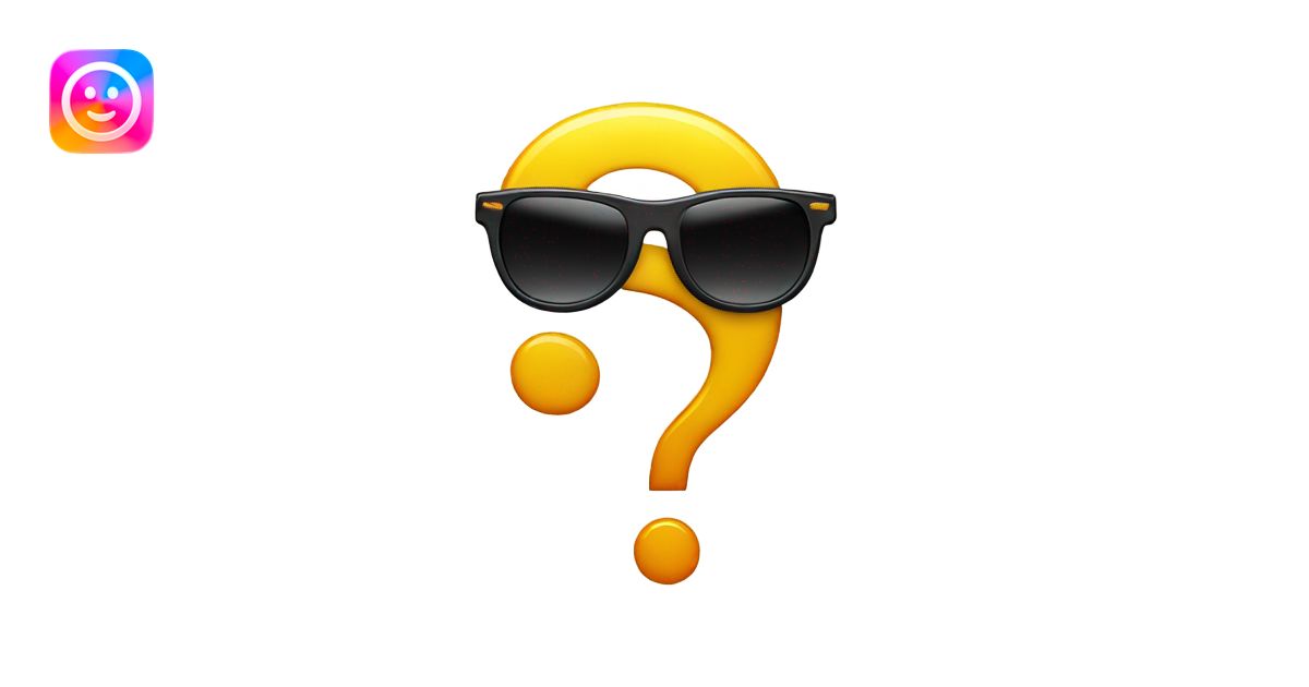 Question mark symbol with sun glasses emoji | AI Emoji Generator