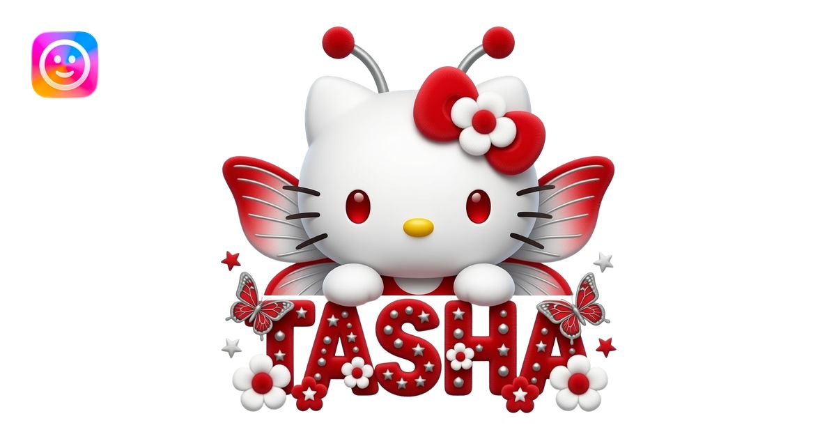 White velvety fur 3D hello kitty head, red eyes, red white ombre 3D ...