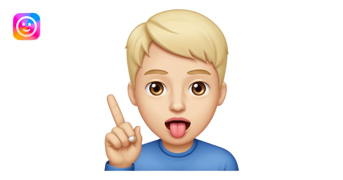 Tongue out middle finger eye roll emoji | AI Emoji Generator