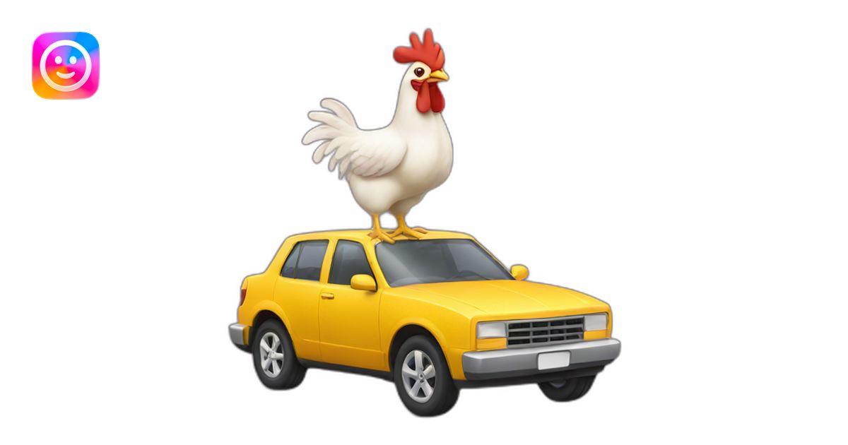 chicken riding a car emoji | AI Emoji Generator