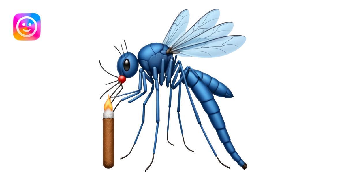 mosquito azul fumando un cigarro emoji | AI Emoji Generator
