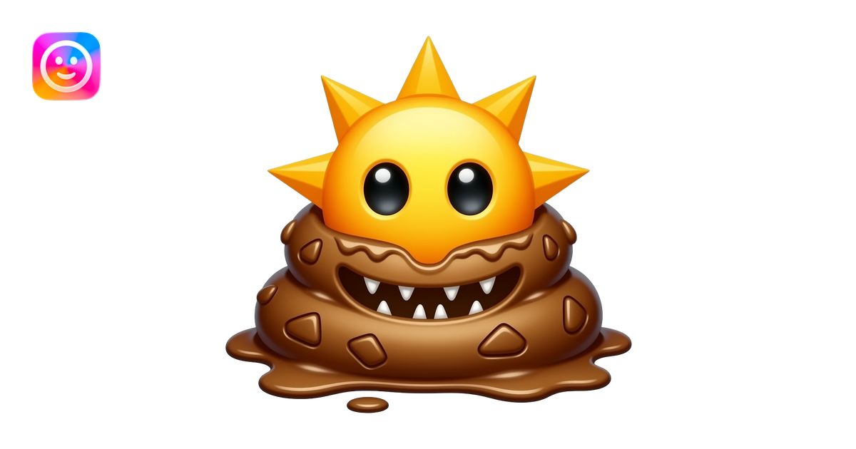 Scary sun monster nightmare cursed molding poop broken melted emoji ...