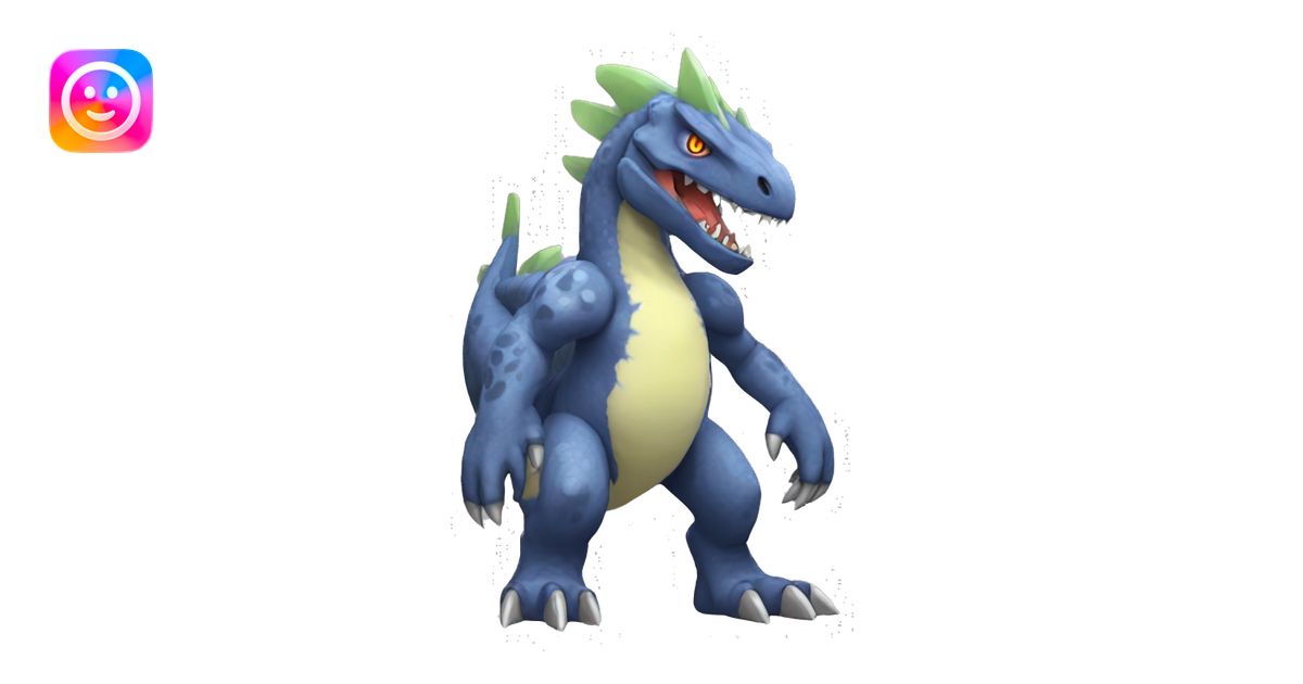 Cool Edgy Digimon-Fakemon-Dinosaur with edgy markings full body emoji ...