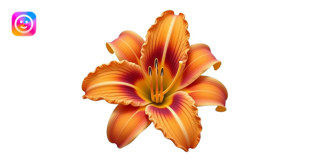 Photorealistic orange daylily (Hemerocallis), rich apricot‑orange ...