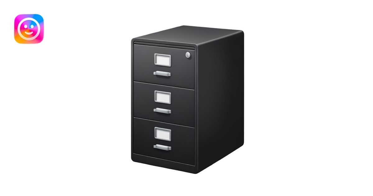 black filing cabinet archive emoji | AI Emoji Generator